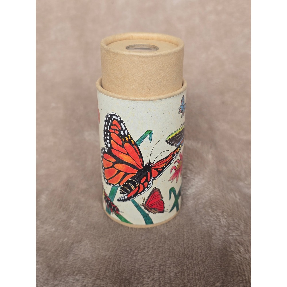 Vintage Butterflies Kaleidoscope Cardboard Optical Toy Nature Illustration 4.25"
